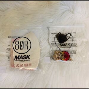 NWT 8 Other Reasons 3 Washable & Reusable Masks w Gold & Silver Colored Chains!